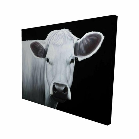 FONDO 16 x 20 in. White Cow-Print on Canvas FO2795275